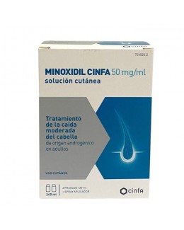 MINOXIDIL CINFA 50 MG/ML SOLUCION CUTANEA 2 FRAS