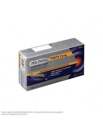DOLOVANZ FORTE 25 MG 10 SOBRES SOLUCION ORAL